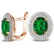 Gold earrings with emerald nano S66NE, 4.65